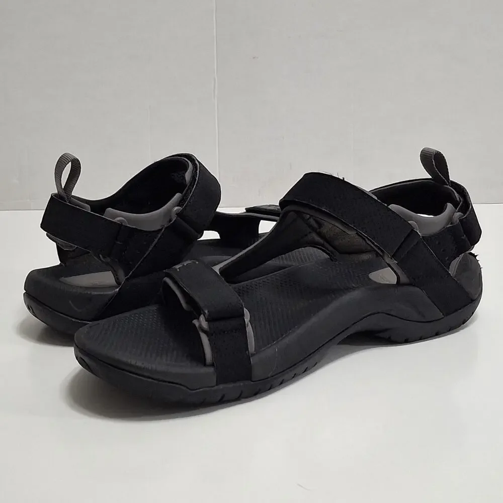 Teva Minam Sandals Mens 10 Hiking Strappy Comfort Low Top Flat Hook & Loop Black